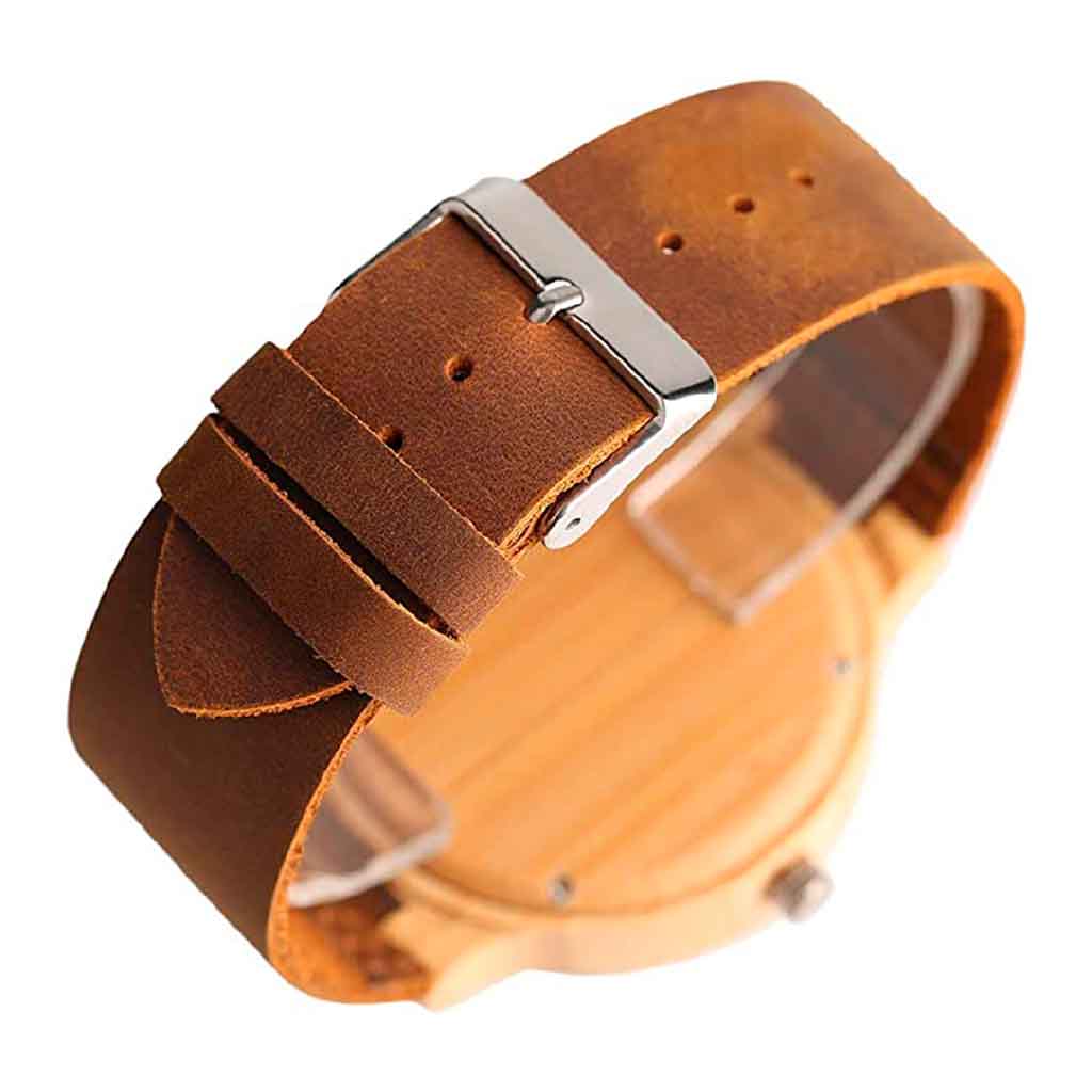 Reloj con Bisel de Madera con Fondo Textura de Árbol