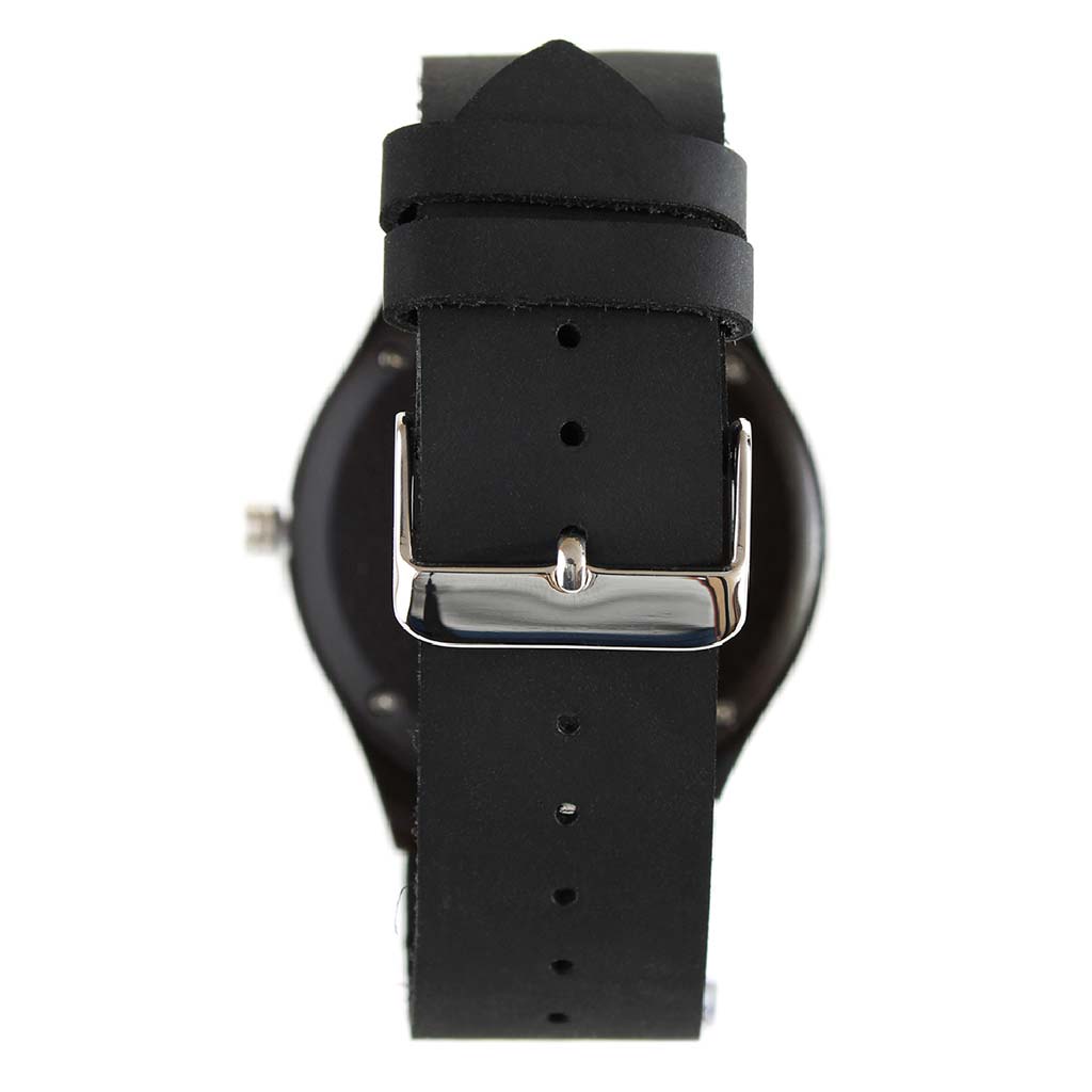 Reloj de Mujer Relojes para Hombre Madera Cuero Negro