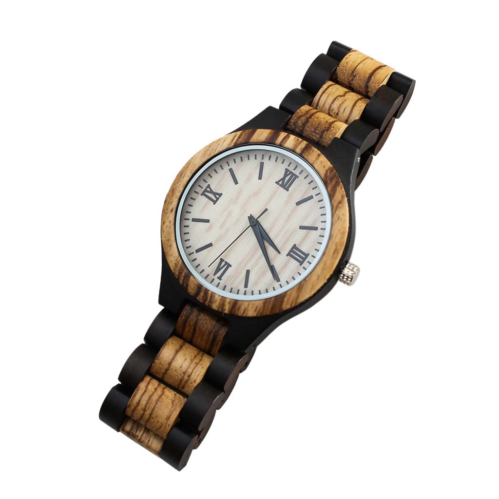 Reloj Analogo Hombre Reloj Hombres Madera Café Negro