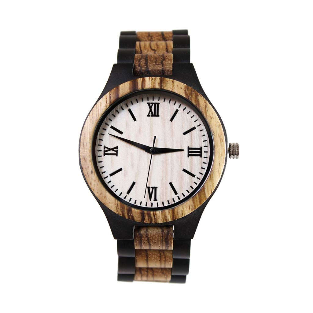 Reloj Analogo Hombre Reloj Hombres Madera Café Negro