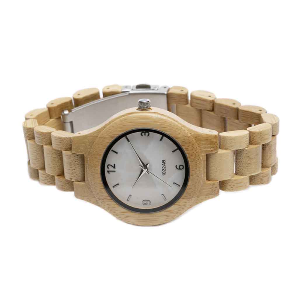 Reloj Analogico Hombre Unisex Bisel de Lujo Madera