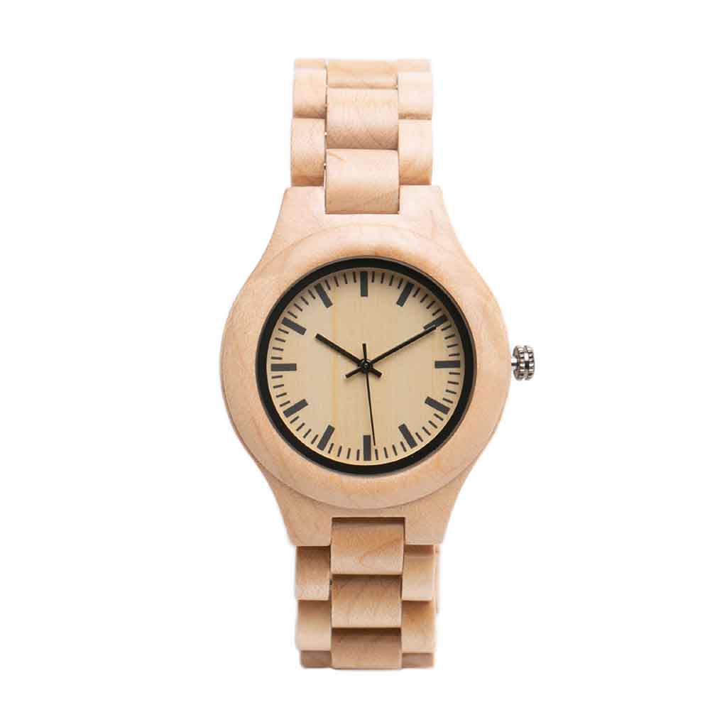 Reloj Analogo Unisex Madera Beige