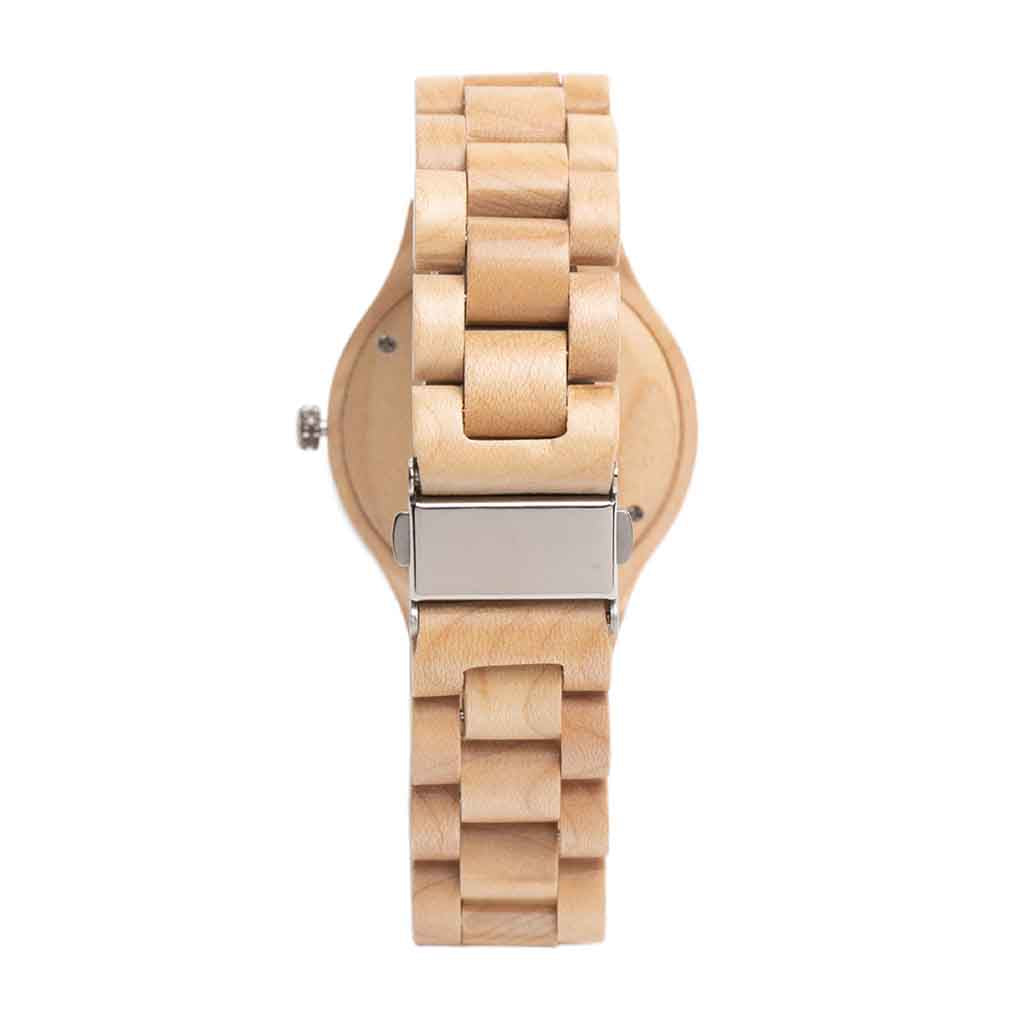 Reloj Analogo Unisex Madera Beige