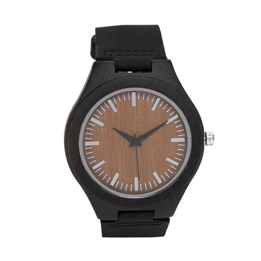 Reloj Casual de Madera Negra Modelo Seúl