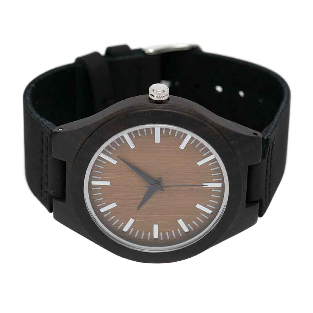 Reloj Casual de Madera Negra Modelo Seúl