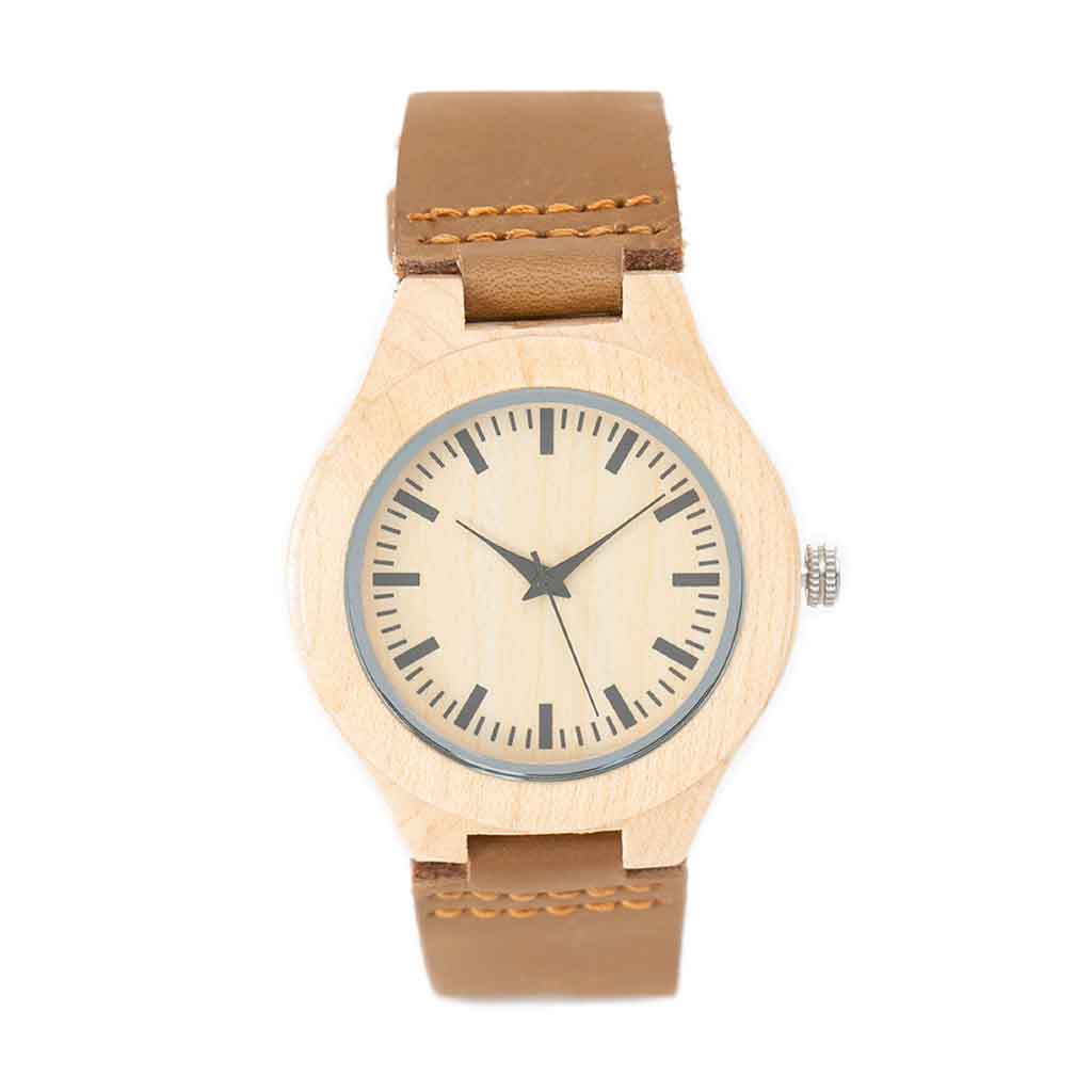 Reloj Casual Madera Bisel Bambú Unisex