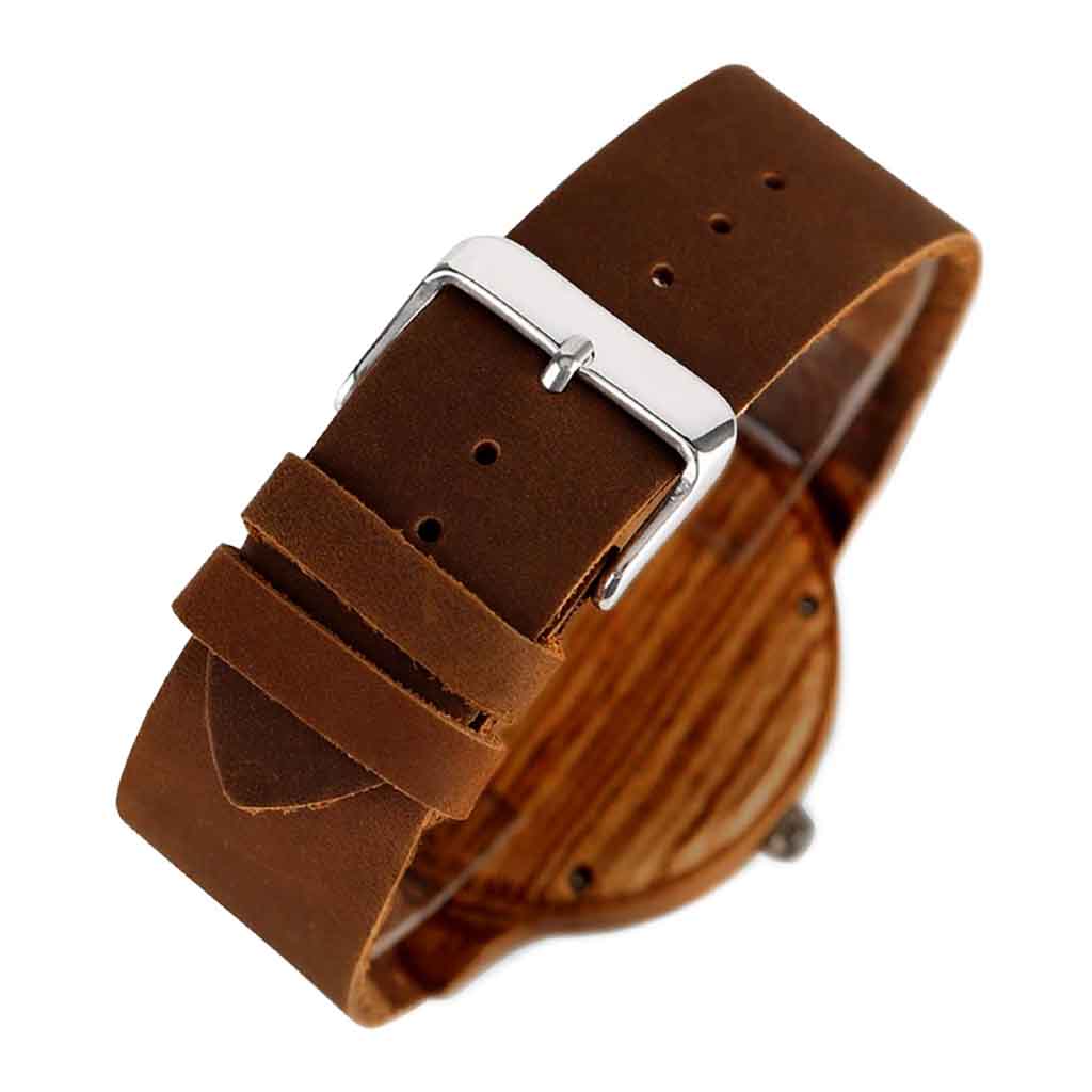 Reloj con Bisel de Madera Fondo en Corcho Aguamarin