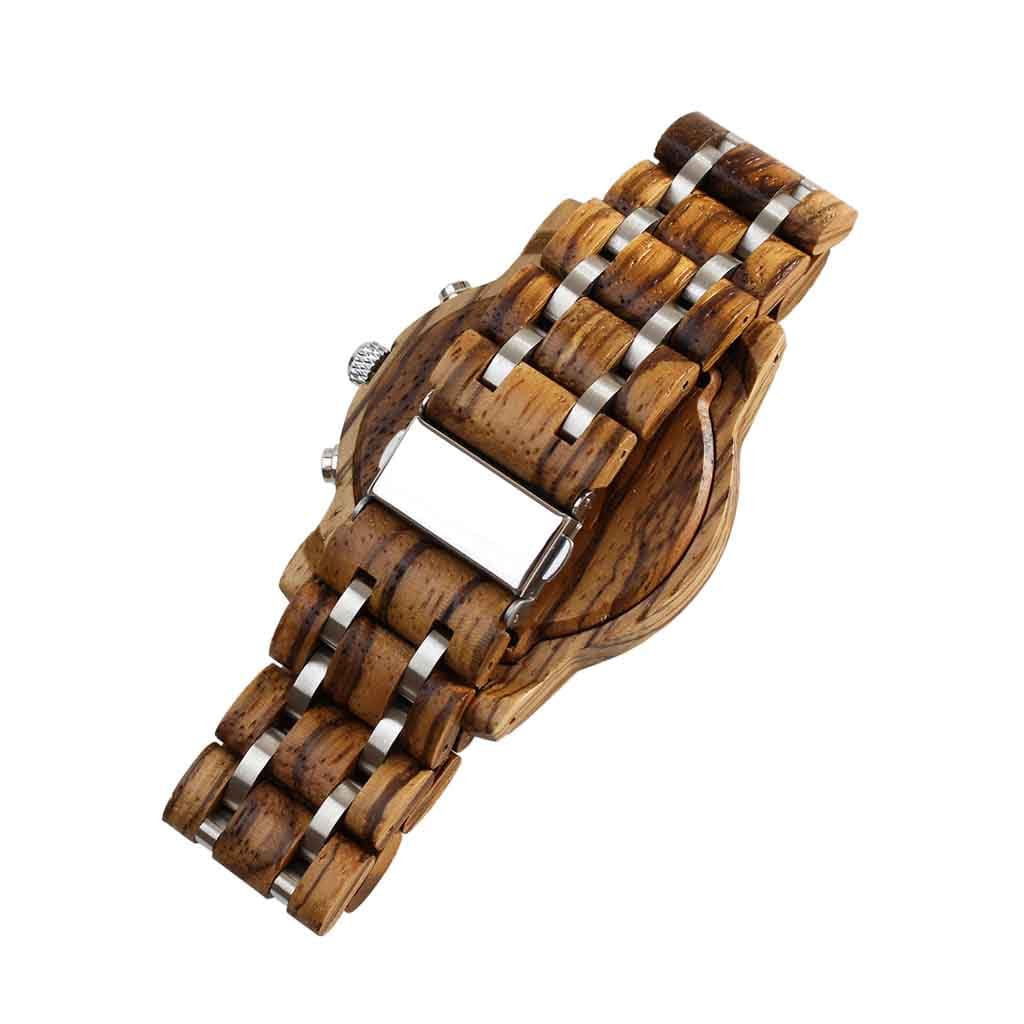 Reloj Hombre Cronógrafo Madera Natural
