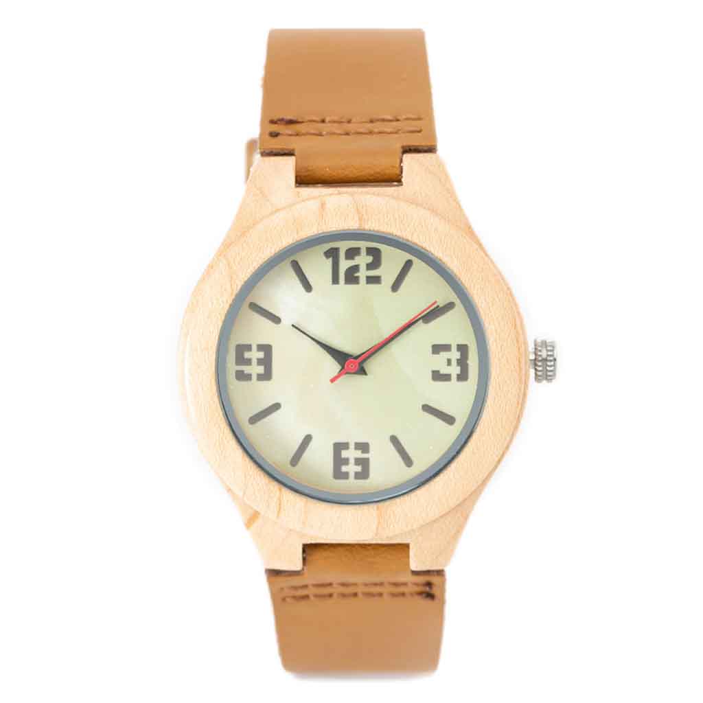 Reloj Madera Juvenil Unisex Verde Bambú