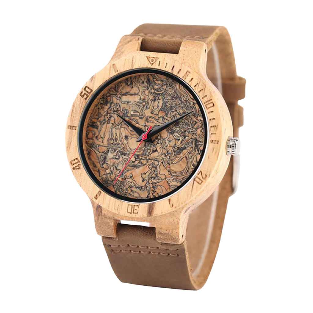 Reloj Madera y Corcho con Bisel Grabado
