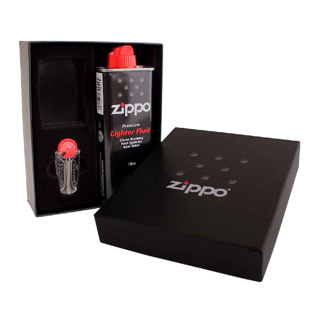 Set de Regalo Encendedor Zippo Lighter con Bencina y Piedra