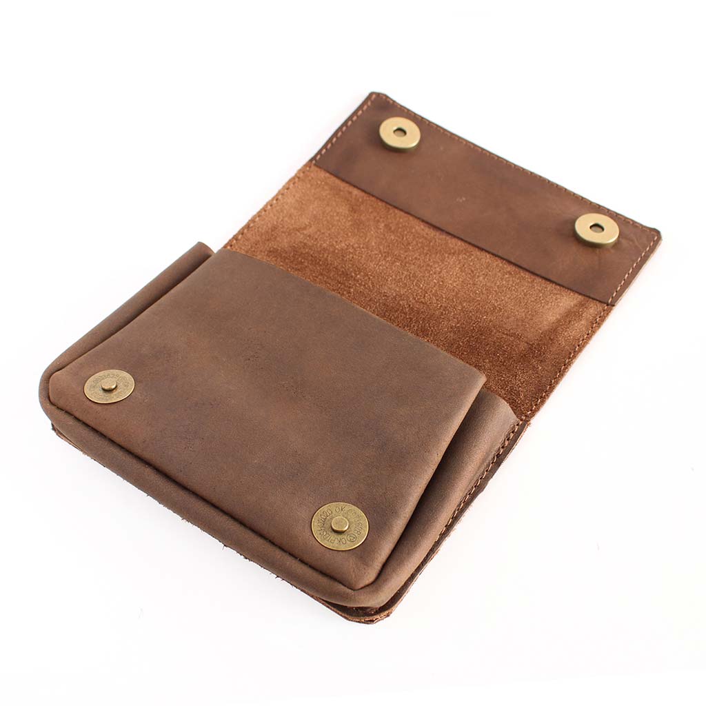 Pack Tabaquera Cigarrera Cuero + Papelillo + Ronson 2.0