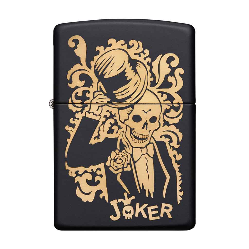 Encendedor Zippo Lighter Joker Negro