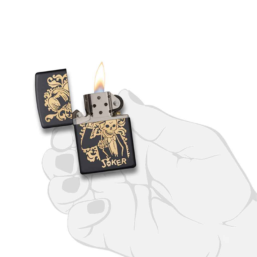 Encendedor Zippo Lighter Joker Negro
