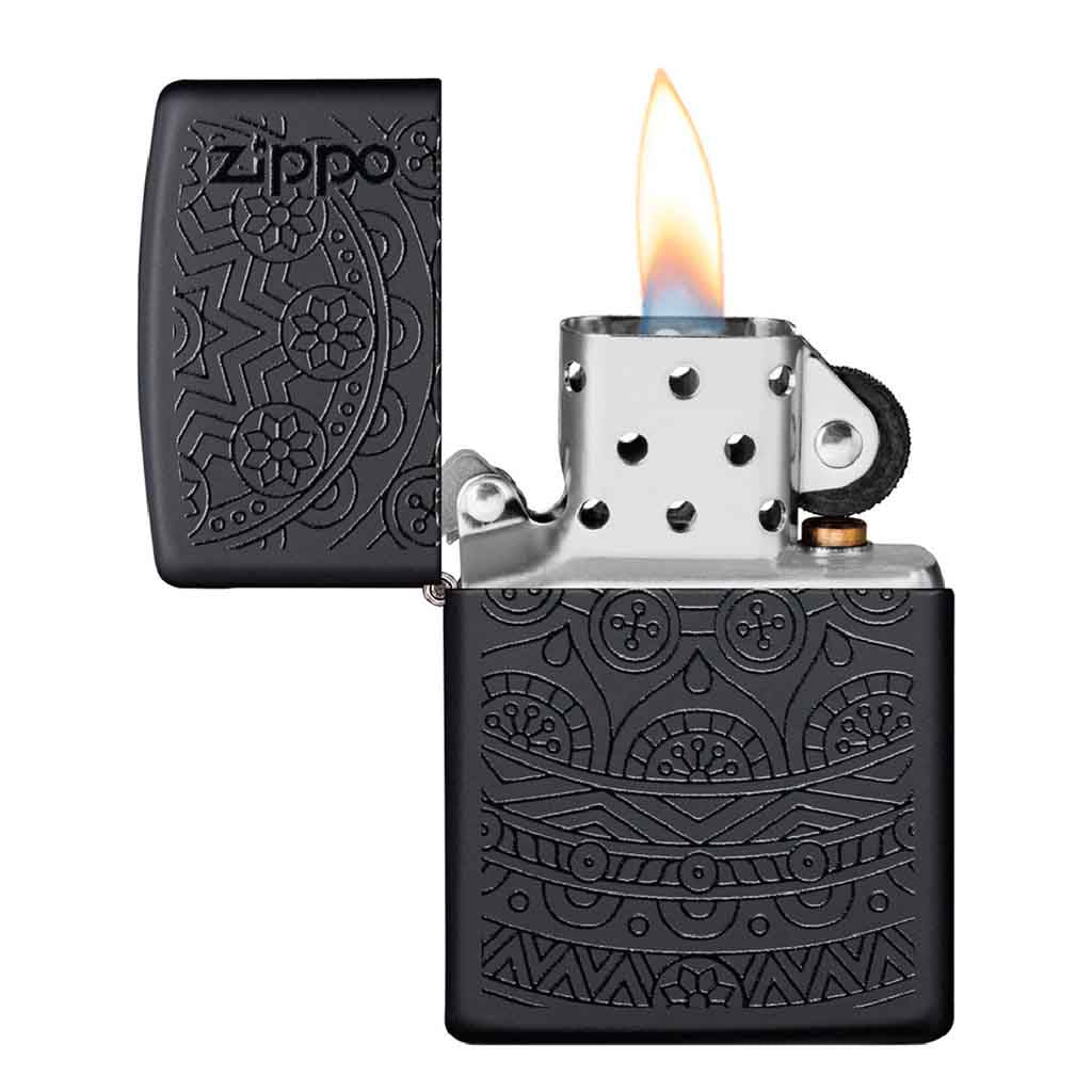 Encendedor Zippo Lighter Tone on Tone Design Negro