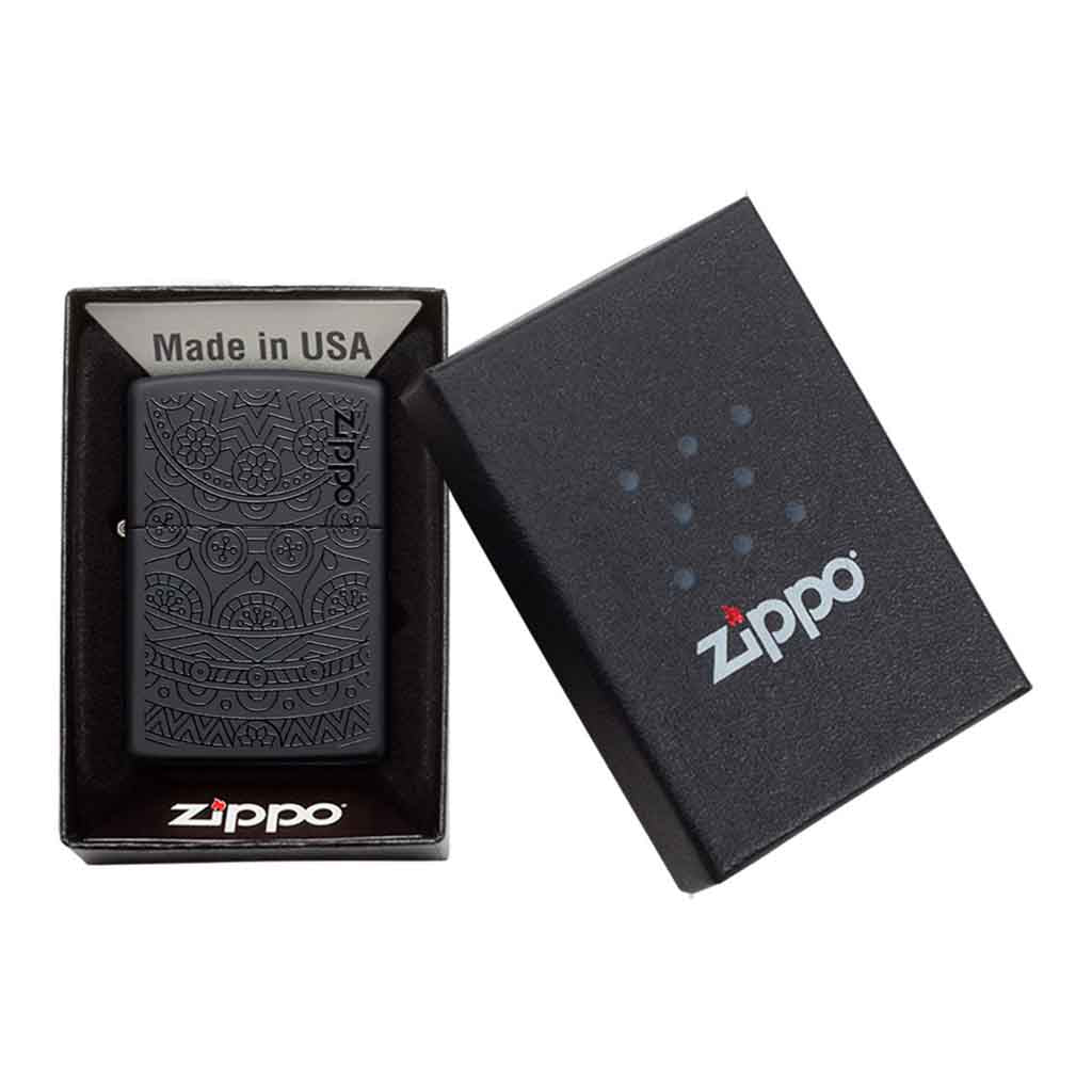Encendedor Zippo Lighter Tone on Tone Design Negro