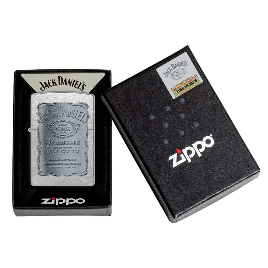 Encendedor Zippo Jack Daniel&#39;s Street Chrome Etiqueta