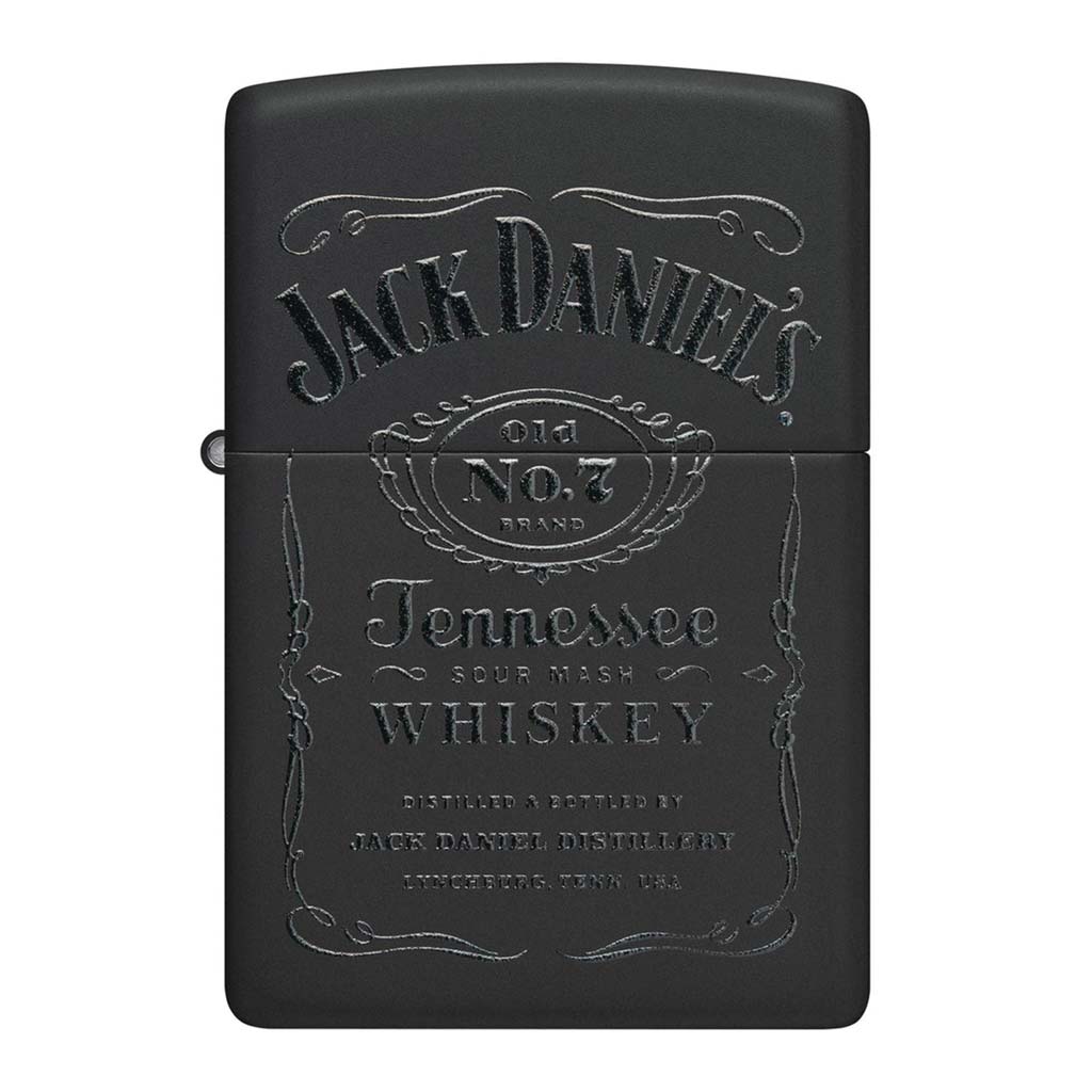 Set Zippo Jack Daniel&#39;s Encendedor Negro + Pouch Cuero