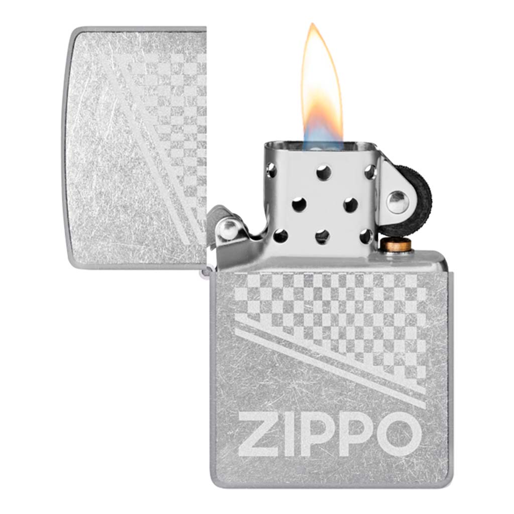 Encendedor Zippo Lighter Design Street Chrome Logo Lustre