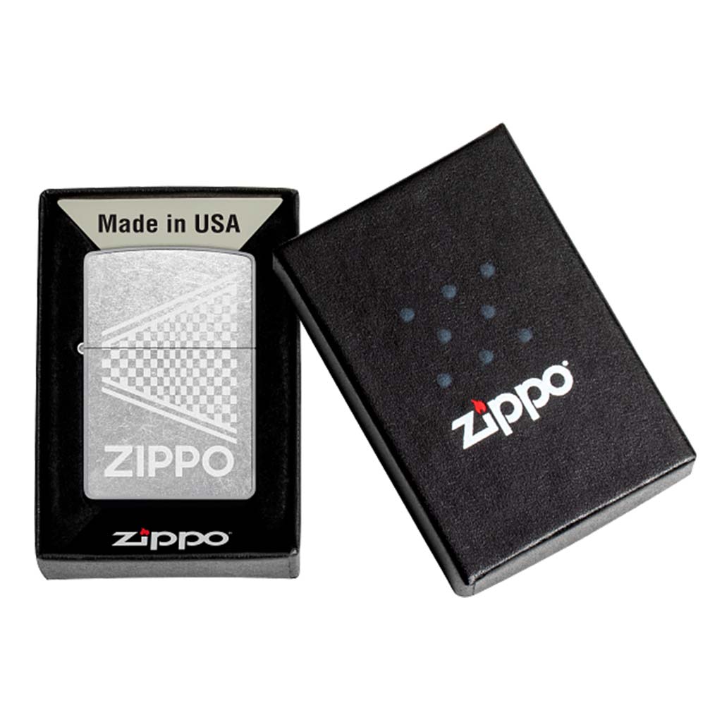 Encendedor Zippo Lighter Design Street Chrome Logo Lustre