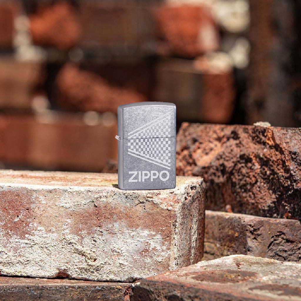 Encendedor Zippo Lighter Design Street Chrome Logo Lustre