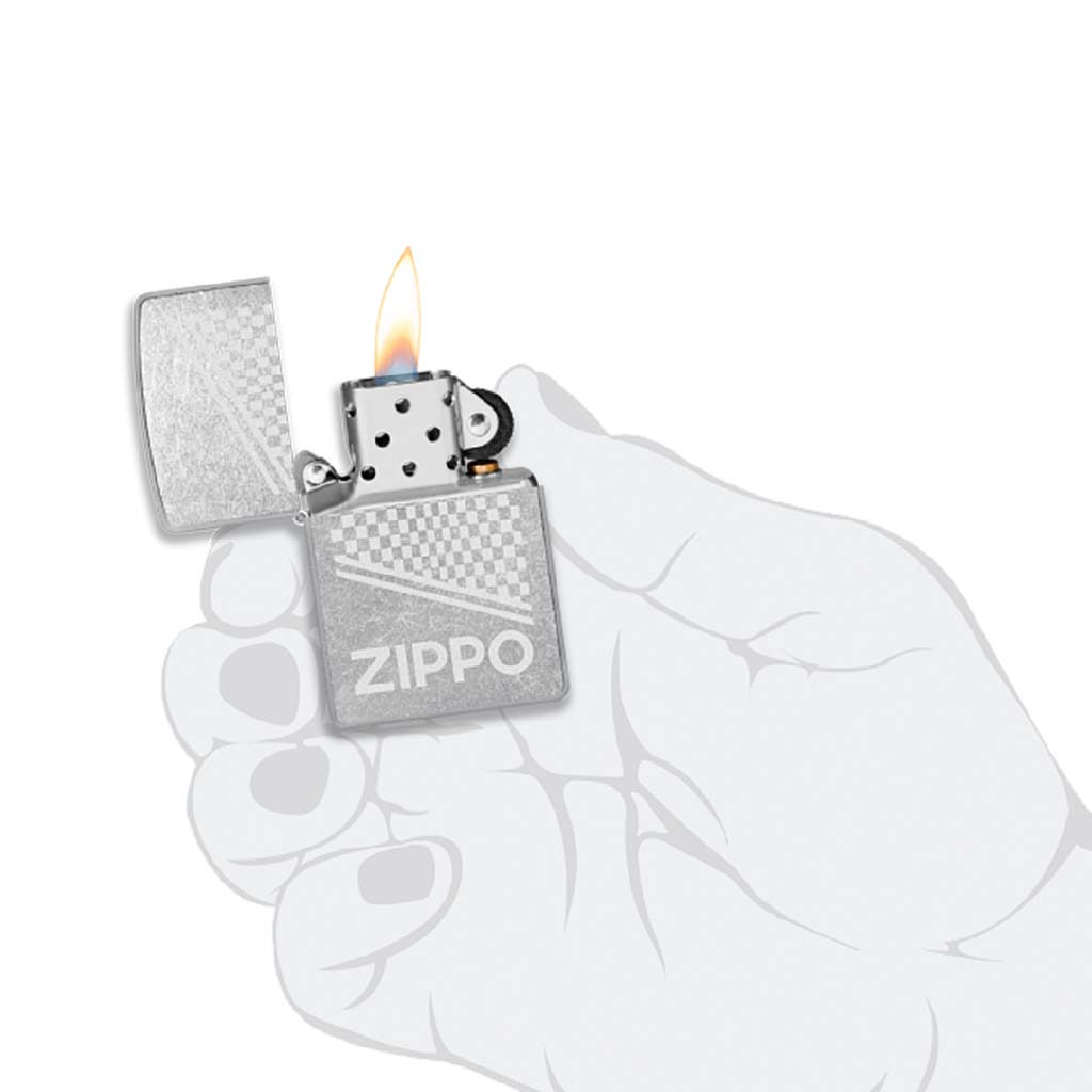 Encendedor Zippo Lighter Design Street Chrome Logo Lustre