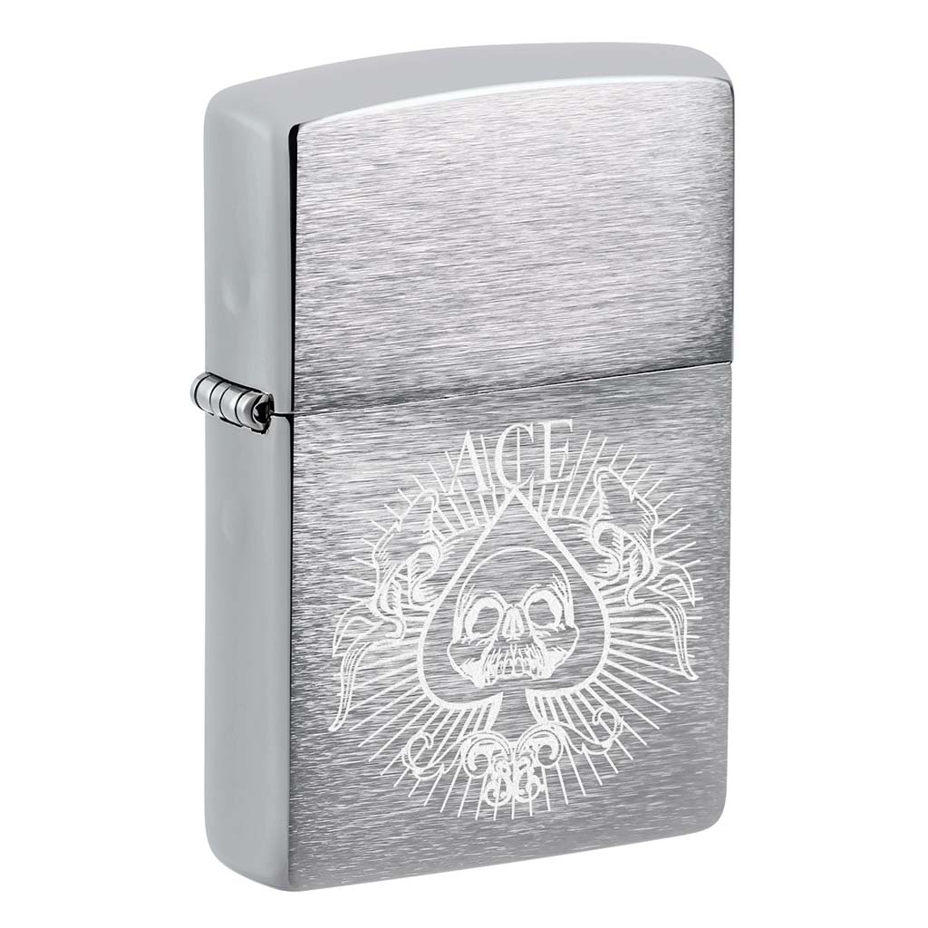 Encendedor Zippo Lighter Spade Skull Design As Calavera