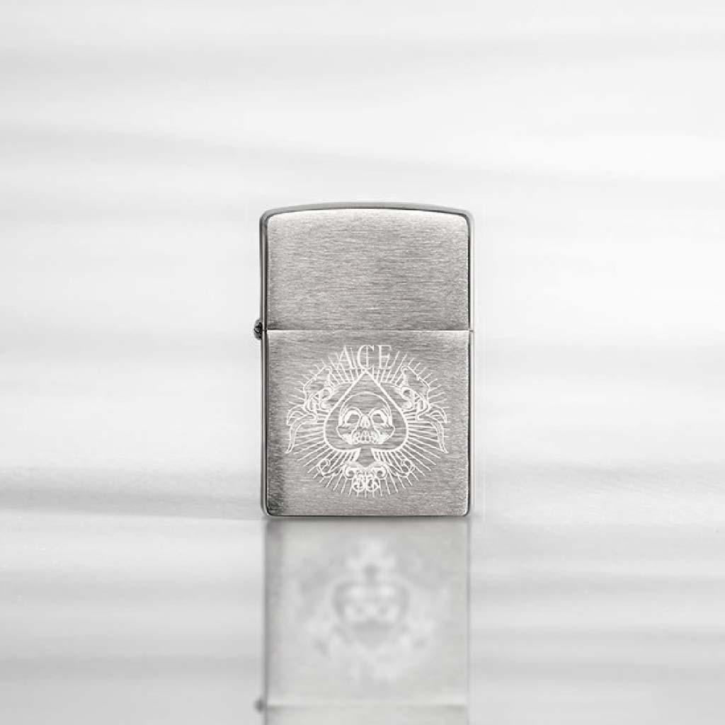 Encendedor Zippo Lighter Spade Skull Design As Calavera