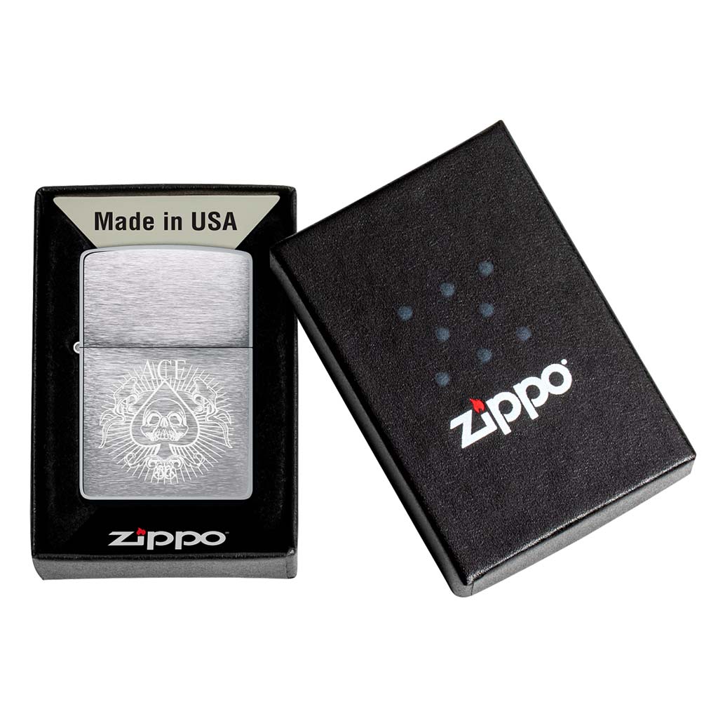 Encendedor Zippo Lighter Spade Skull Design As Calavera