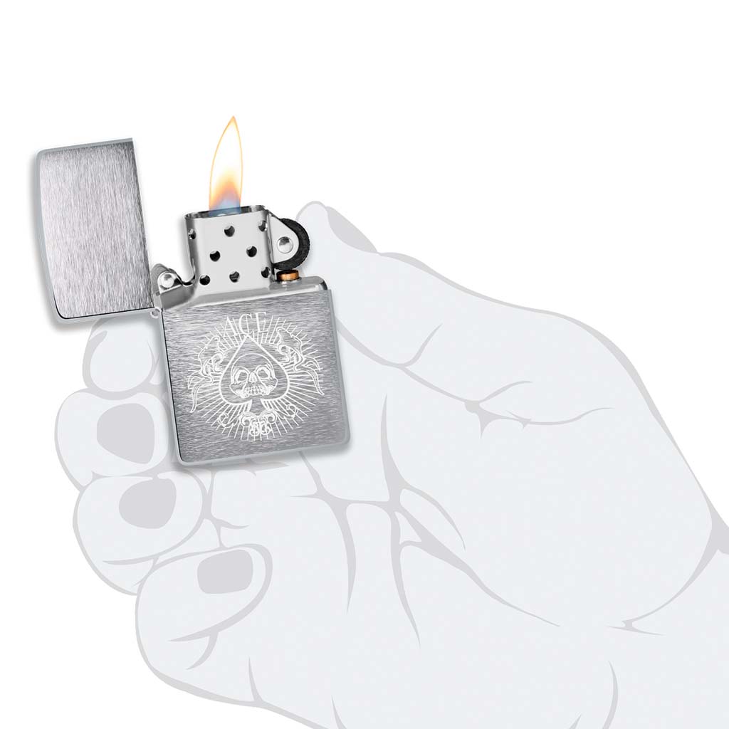Encendedor Zippo Lighter Spade Skull Design As Calavera