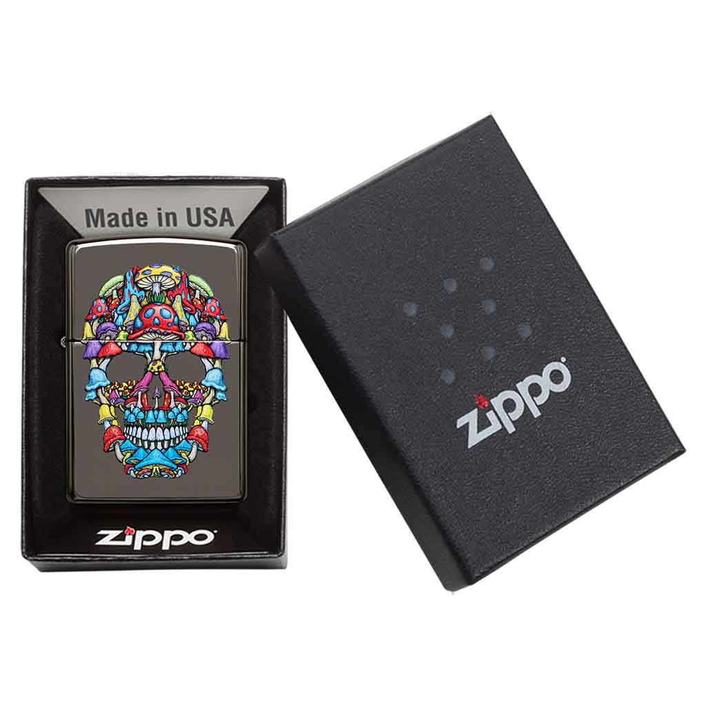 Encendedor Zippo Lighter Mushroom Skull Design