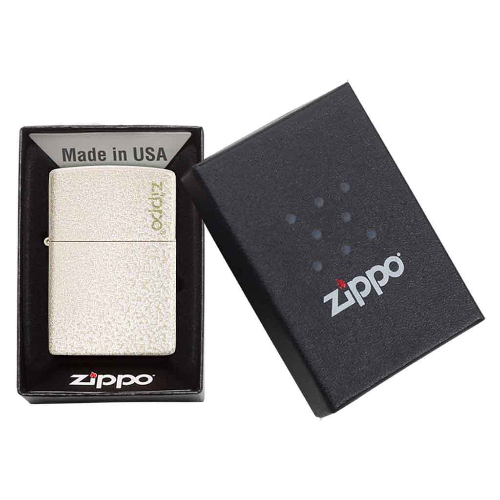 Encendedor Zippo Lighter Classic Mercury Glass Logo Blanco