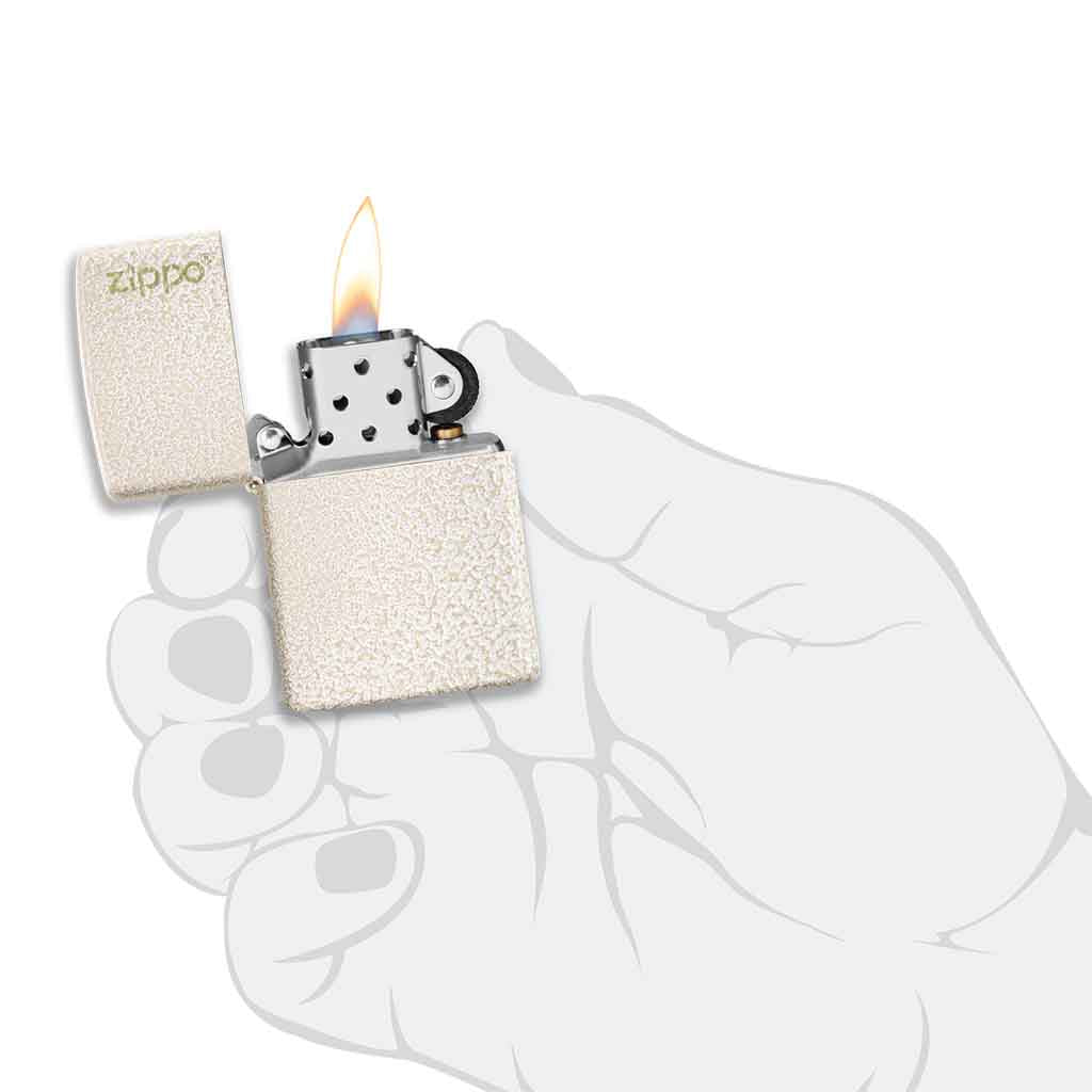 Encendedor Zippo Lighter Classic Mercury Glass Logo Blanco