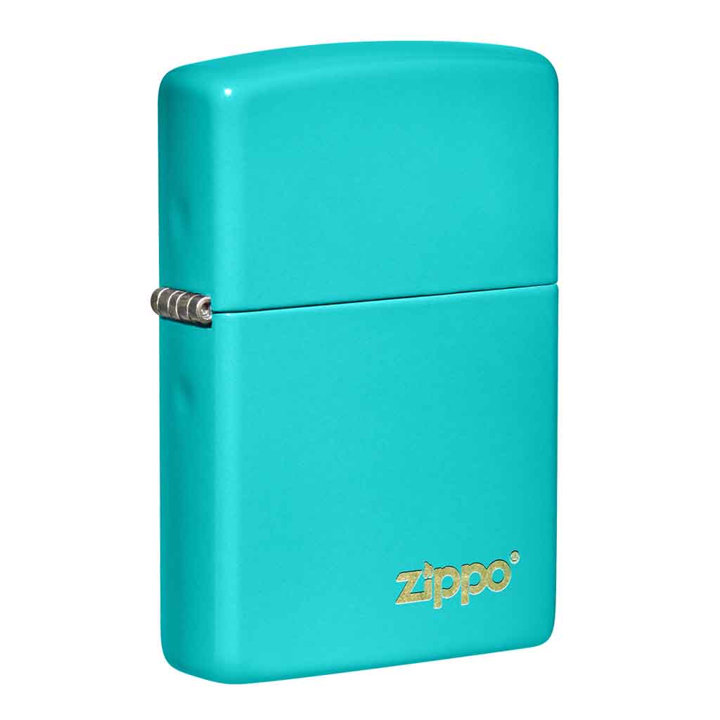 Encendedor Zippo Lighter Flat Turquoise Logo Turquesa