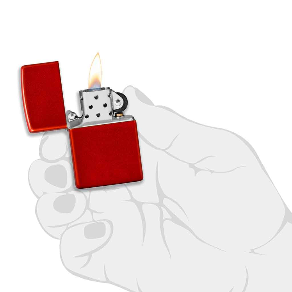 Encendedor Zippo Lighter Classic Metallic Red Rojo