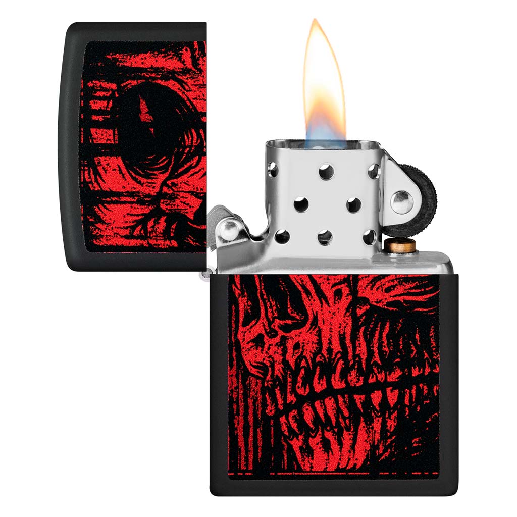 Encendedor Zippo Lighter Red Skull Design Calavera Rojo