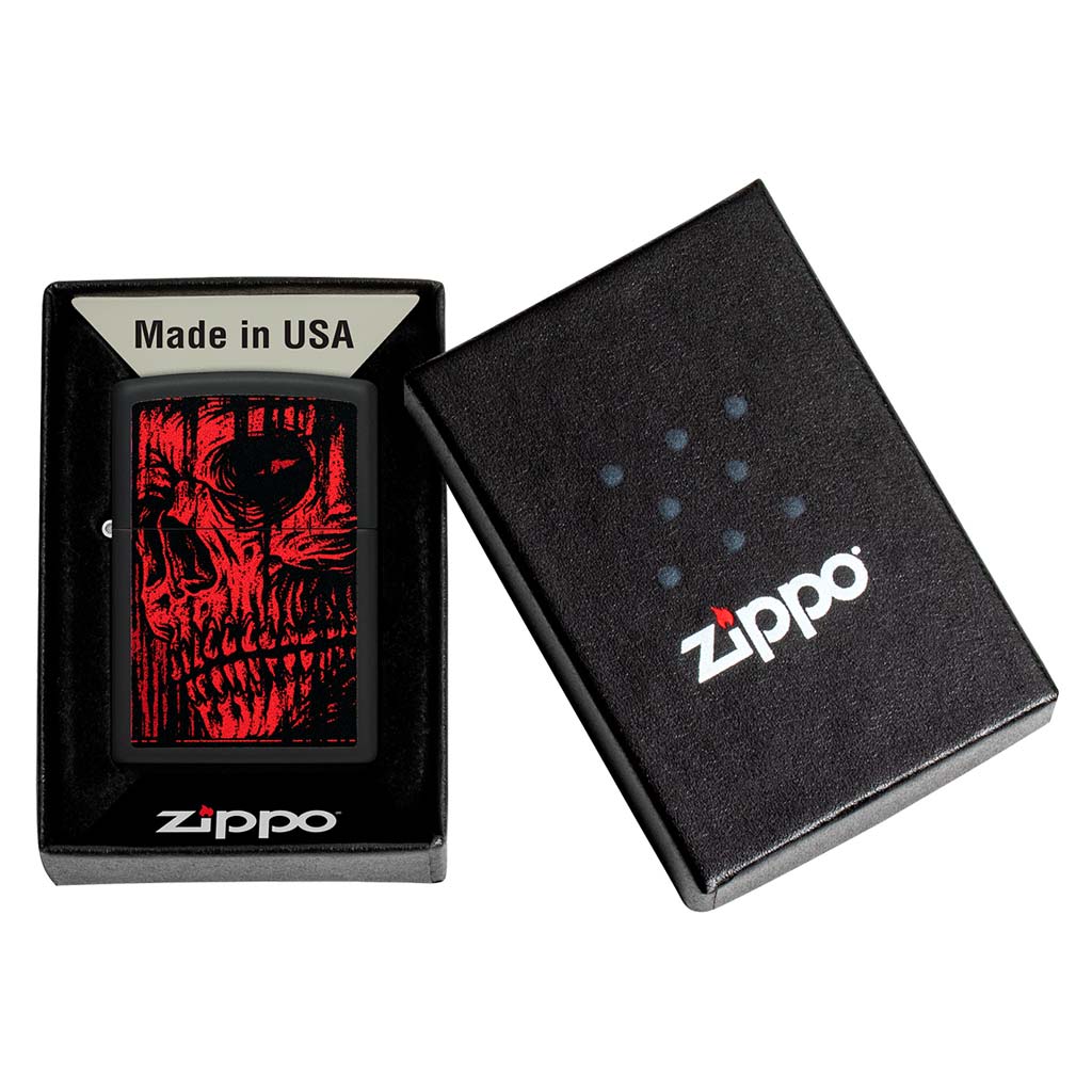 Encendedor Zippo Lighter Red Skull Design Calavera Rojo