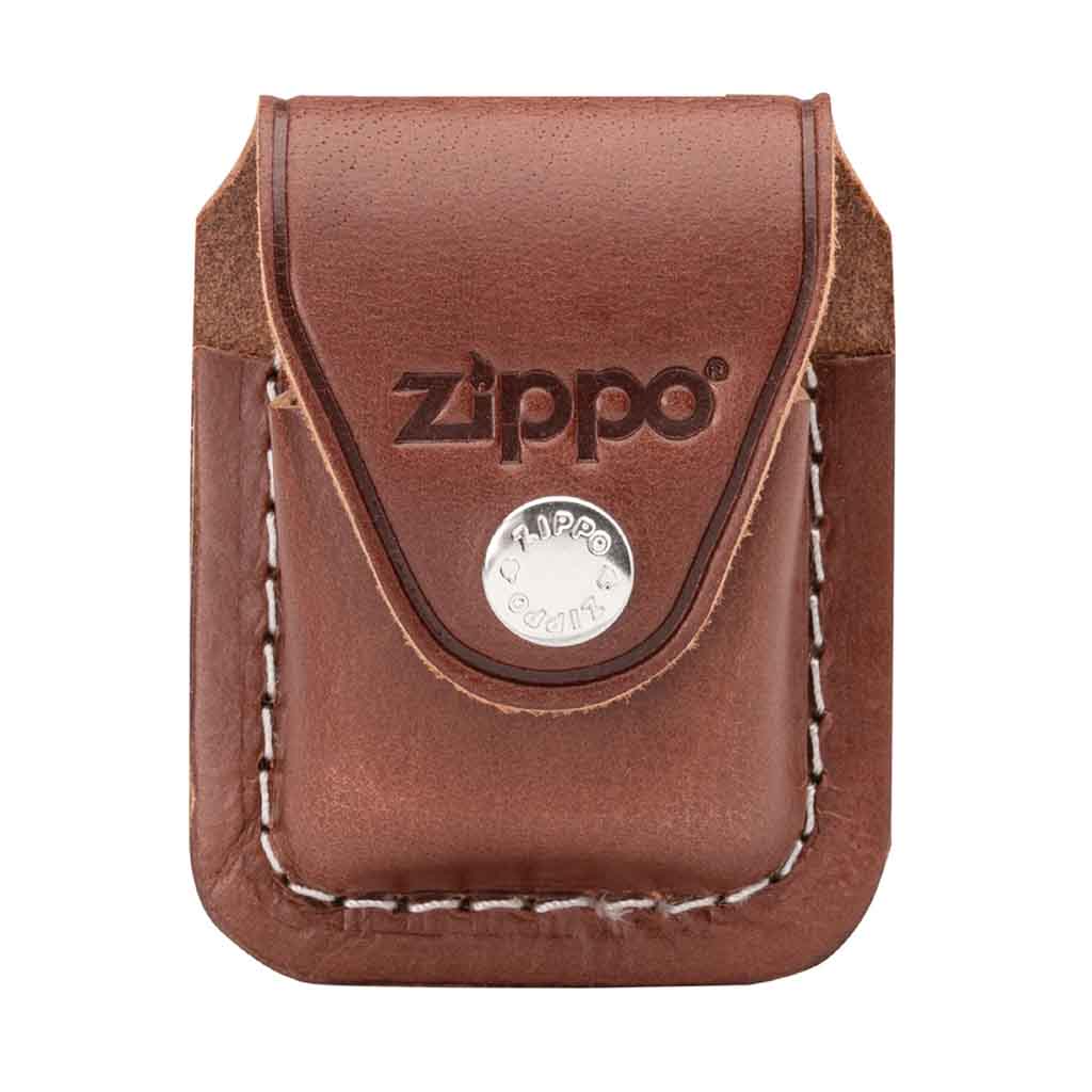 Estuche Zippo Funda Cuero Brown Lighter Pouch-Clip Marrón