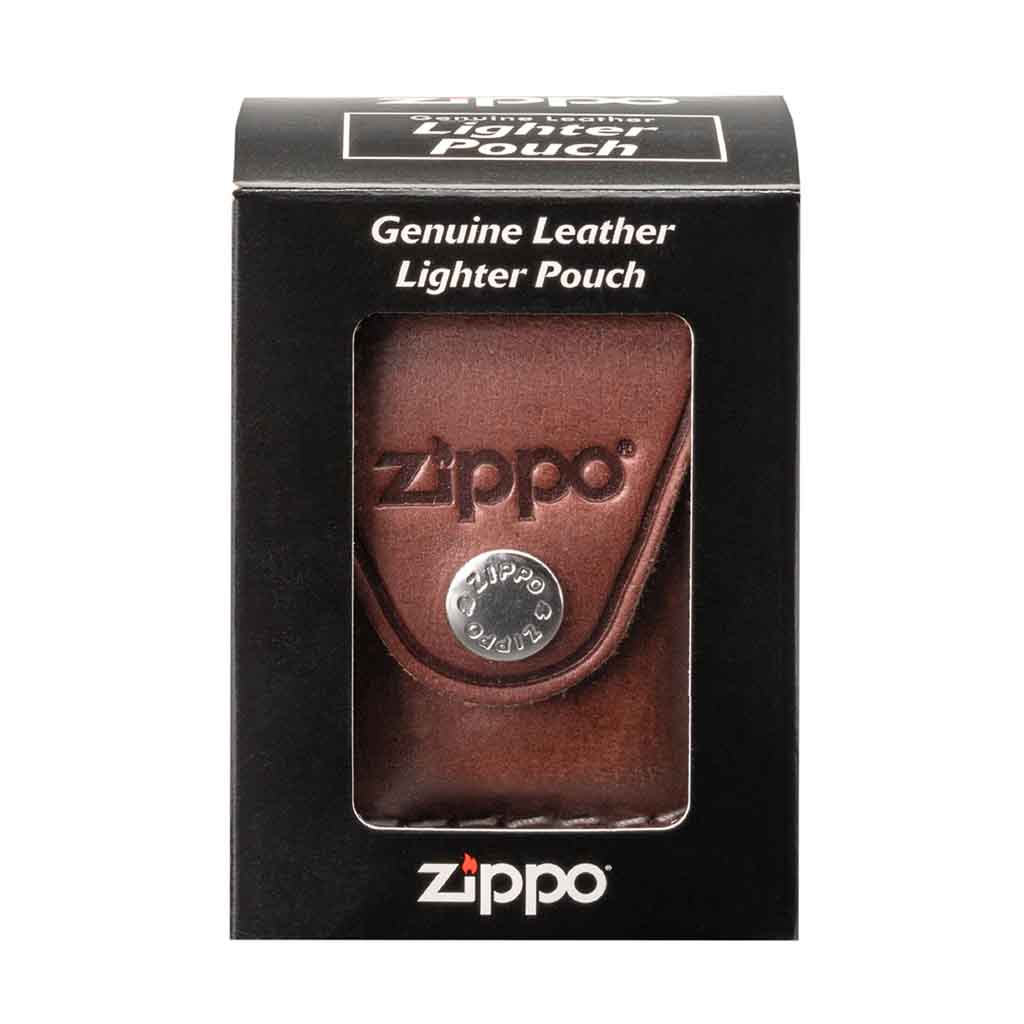 Estuche Zippo Funda Cuero Brown Lighter Pouch-Clip Marrón